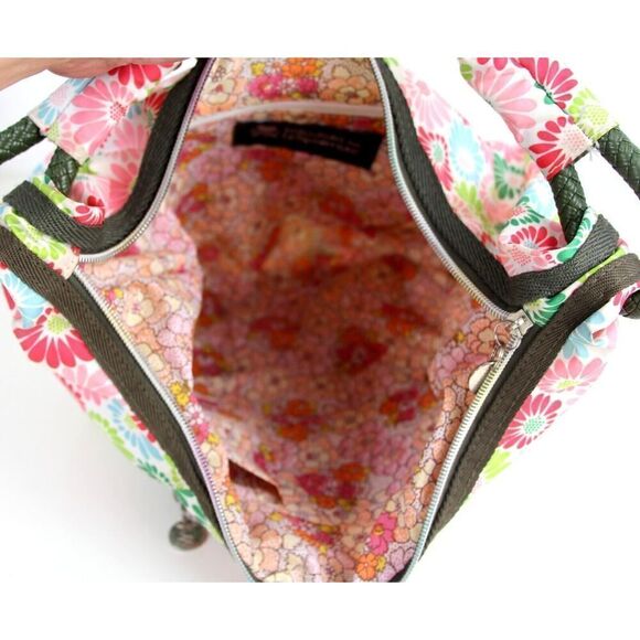 Le SportSac MULTICOLOR NYLON CANVAS FLOWER PRINT SHOULDER BAG HANDBAG HOBO PURSE - Picture 11 of 16